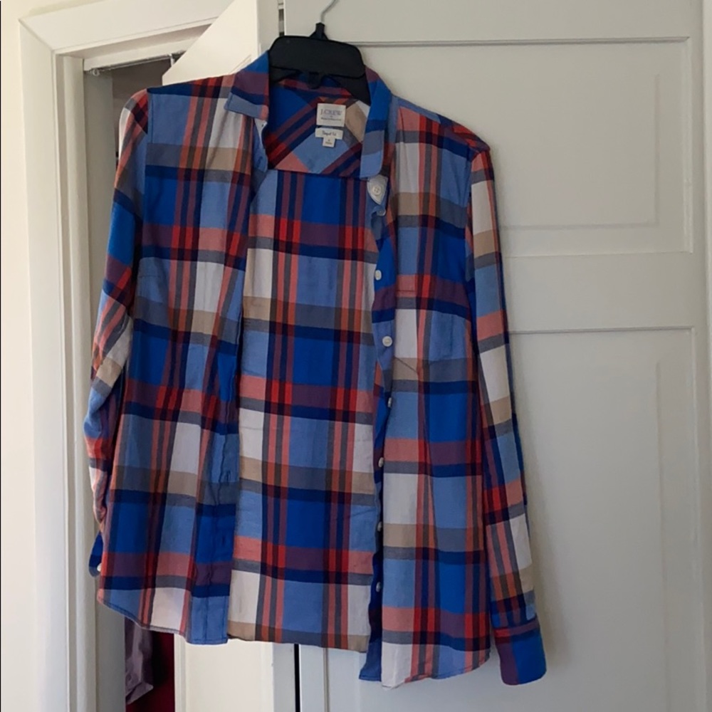 J. Crew petite small button up plaid shirt